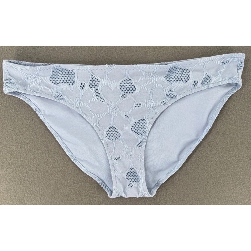 Aerie Bikini Swim Bottom Womens XL Light Blue Eyelet Floral Coquette Pastel